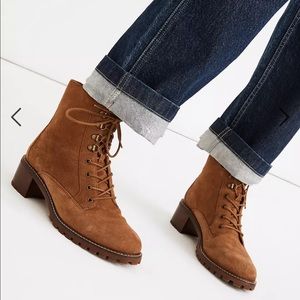 Madewell The Julien Lace-Up Lugsole Boot in Suede